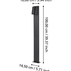 Pylväsvalaisin Eglo Stagnone 100cm, musta