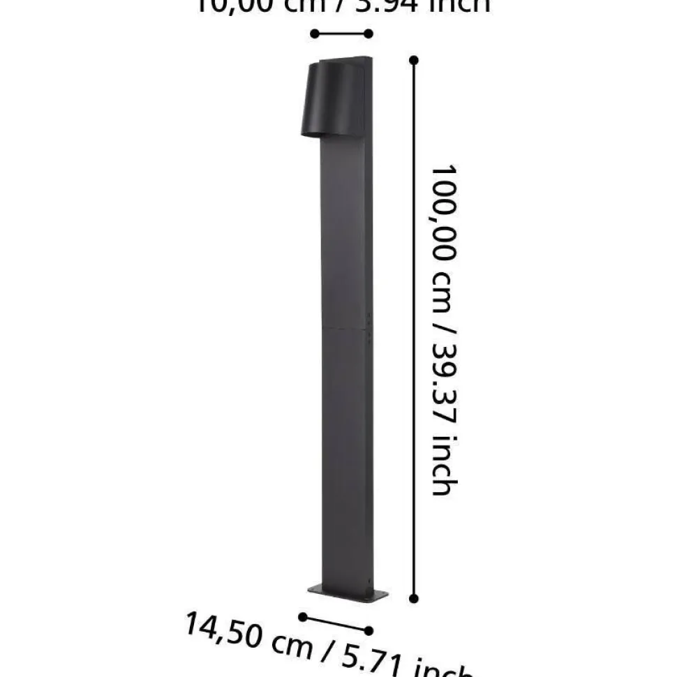 Pylväsvalaisin Eglo Stagnone 100cm, musta