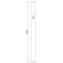 Pylväsvalaisin Globo Boston Ø12,7x110cm 60W liiketunnistimella teräs