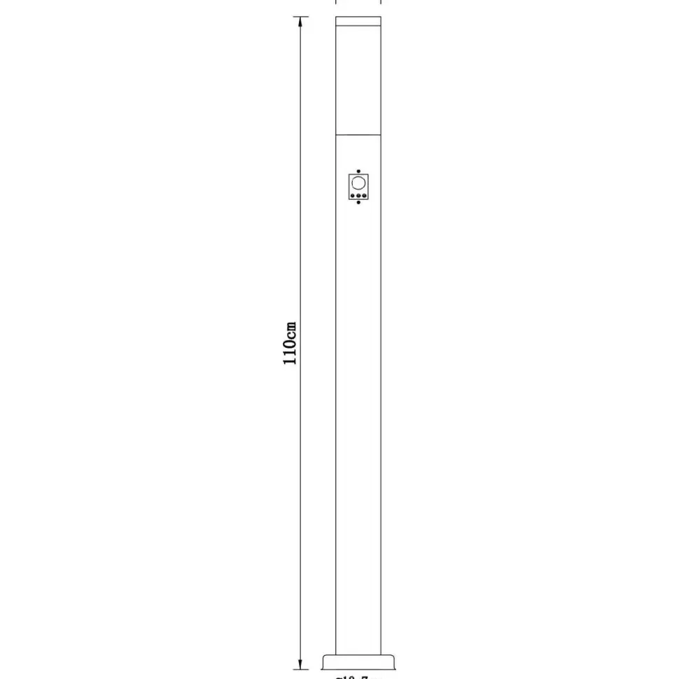 Pylväsvalaisin Globo Boston Ø12,7x110cm 60W liiketunnistimella teräs