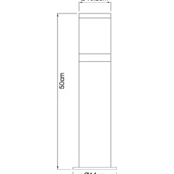 Pylväsvalaisin Globo Xeloo Ø14x50cm 60W teräs