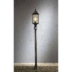 Pylväsvalaisin Konstsmide Milano 7249-759 160x160x1310 mm liiketunnistimella mustahopea