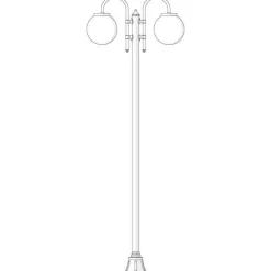 Pylväsvalaisin Noor Globo 2350x810x250 mm 2-osainen valkoinen