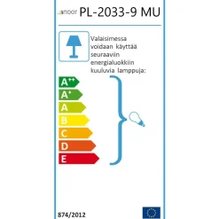 Pylväsvalaisin Noor Trumpetti 2350x810x250 mm 2-osainen musta