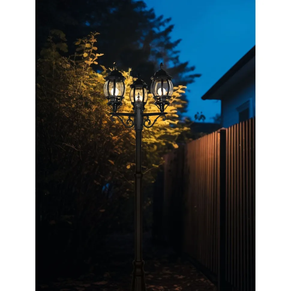 Pylväsvalaisin Trio Elvo, 3-os, 240cm, E27 mattamusta