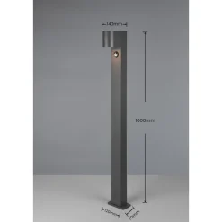 Pylväsvalaisin Trio Roya 100cm liiketunnistimella, antrasiitti