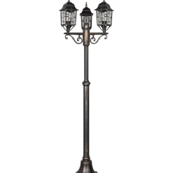 Pylväsvalaisin Trio Volturno, 3-os, 200cm, E27, antiikkirustiikki