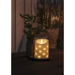 Pöytäkynttilä Konstsmide, IP44, paristokäyttöinen, 25 x LED, 14cm