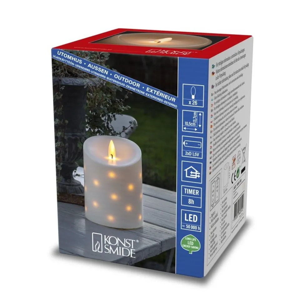 Pöytäkynttilä Konstsmide, IP44, paristokäyttöinen, 25 x LED, 14cm