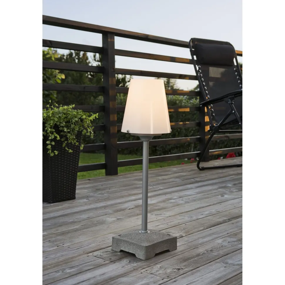 Pöytä-/lattiavalaisin Konstsmide Lucca 453-300 Ø 180x590 mm harmaa/opaali
