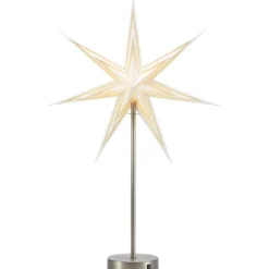 Pöytätähti Markslöjd Sarah 45cm paristokäyttöinen teräs/valkoinen