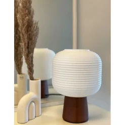 Pöytävalaisin Aneta Lighting Aura, ruskea/valkoinen