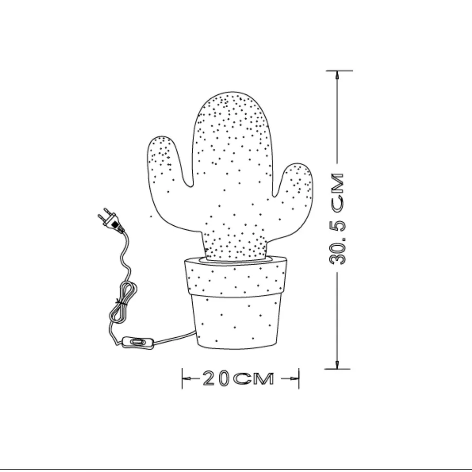 Pöytävalaisin Lucide Cactus Ø20 cm valkoinen