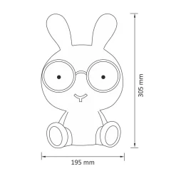 Pöytävalaisin Polux Krolik LED 2,5 W IP20 195x165x305 mm muovi pinkki