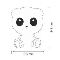 Pöytävalaisin Polux Panda LED 2,5 W IP20 195x160x245 mm muovi musta/valkoinen