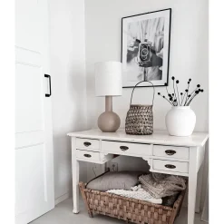 Pöytävalaisin Aneta Lighting Eleana, Ø26cm, ruskea/beige