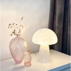 Pöytävalaisin Aneta Lighting Mushi 28cm, valkoinen