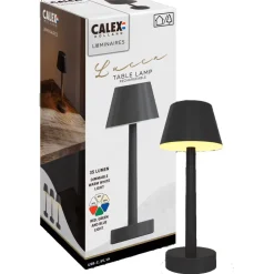 Pöytävalaisin Calex Lucca IP54 ladattava 3000K+RGB