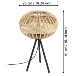 Pöytävalaisin Eglo Amsfield 1, 41cm, E27, 40W, IP20, bambu