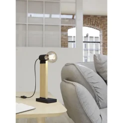 Pöytävalaisin Eglo Bailrigg, 33cm, E27, 40W, IP20, puu/musta