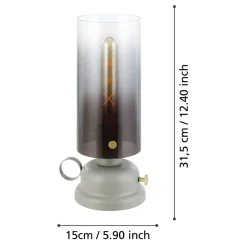 Pöytävalaisin Eglo Gargrave, Ø31.5cm, E27, 40W, IP20, harmaa/messinki