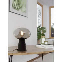 Pöytävalaisin Eglo Madonnina, 32.5cm, E27, 40W, IP20, musta/harmaa