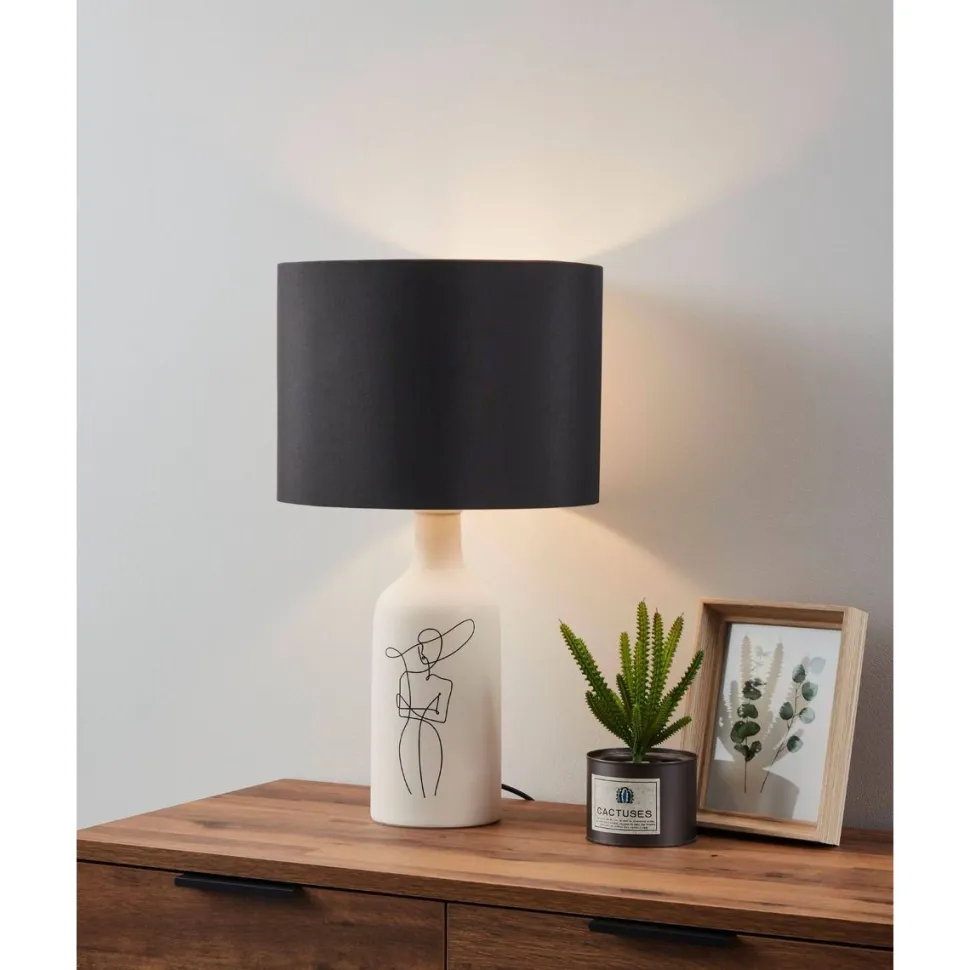 Pöytävalaisin Eglo Vinoza 40W 30x53,5cm valkoinen/musta