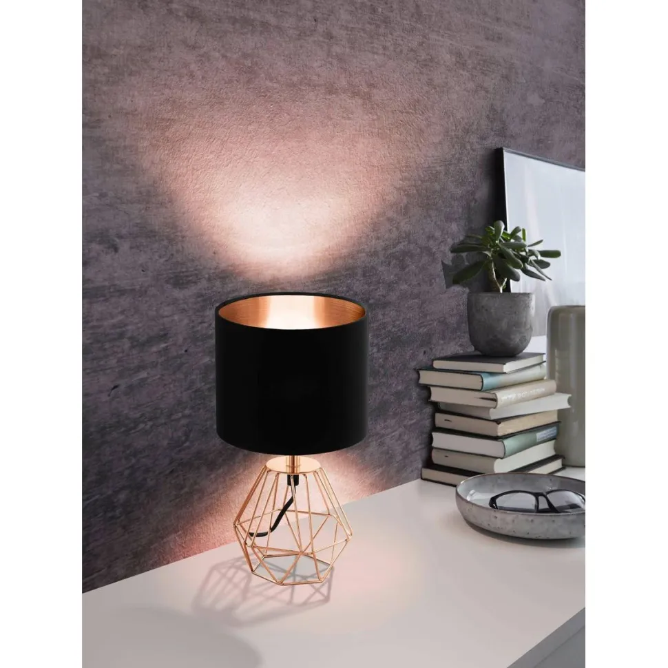 Pöytävalaisin Eglo Vintage Carlton 2 Ø16,5cm musta/kupari