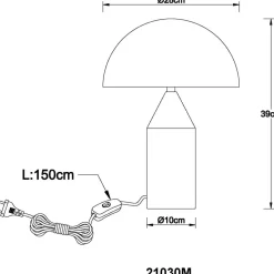 Pöytävalaisin Globo Atoma Ø28cm, 2xE27, hiekka/valkoinen