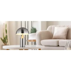 Pöytävalaisin Globo Atoma Ø28cm, 2xE27, hiekka/valkoinen