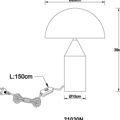 Pöytävalaisin Globo Atoma Ø28cm, 2xE27, hiekka/valkoinen