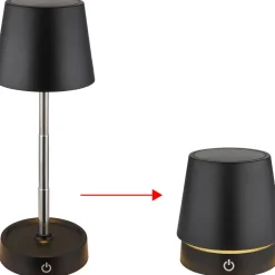 Pöytävalaisin Globo Carlos Ø10.6cm, USB-ladattava