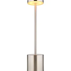Pöytävalaisin Globo Polina 34cm, USB-ladattava, CCT, nikkeli