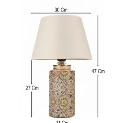 Pöytävalaisin Linento Lighting BK050, ø30cm, E27, max. 40W, IP20, monivärinen/kerma