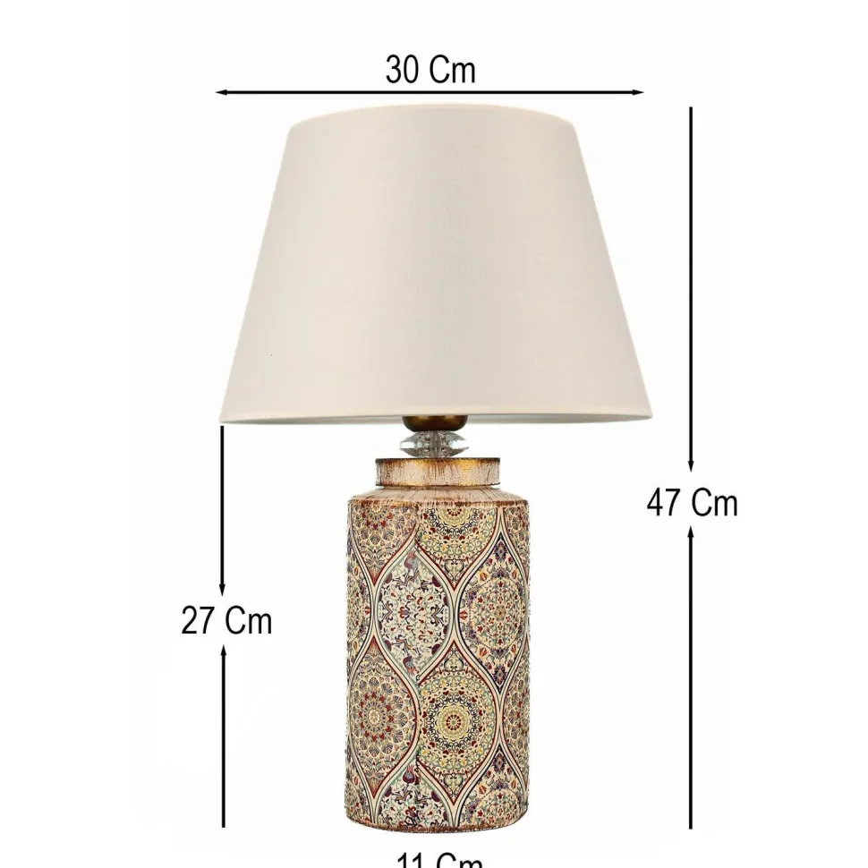 Pöytävalaisin Linento Lighting BK050, ø30cm, E27, max. 40W, IP20, monivärinen/kerma