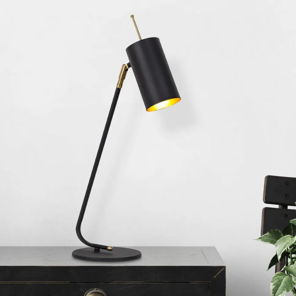 Pöytävalaisin Linento Lighting Clovis musta/kulta