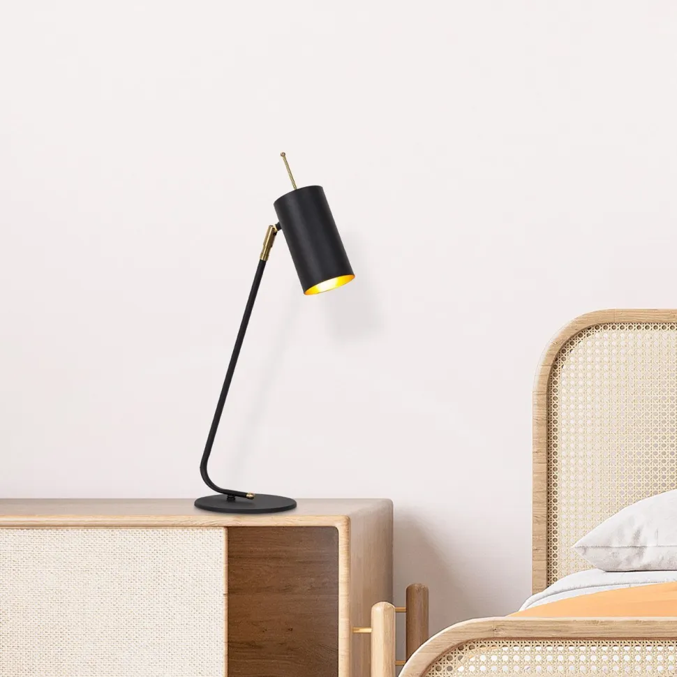 Pöytävalaisin Linento Lighting Clovis musta/kulta