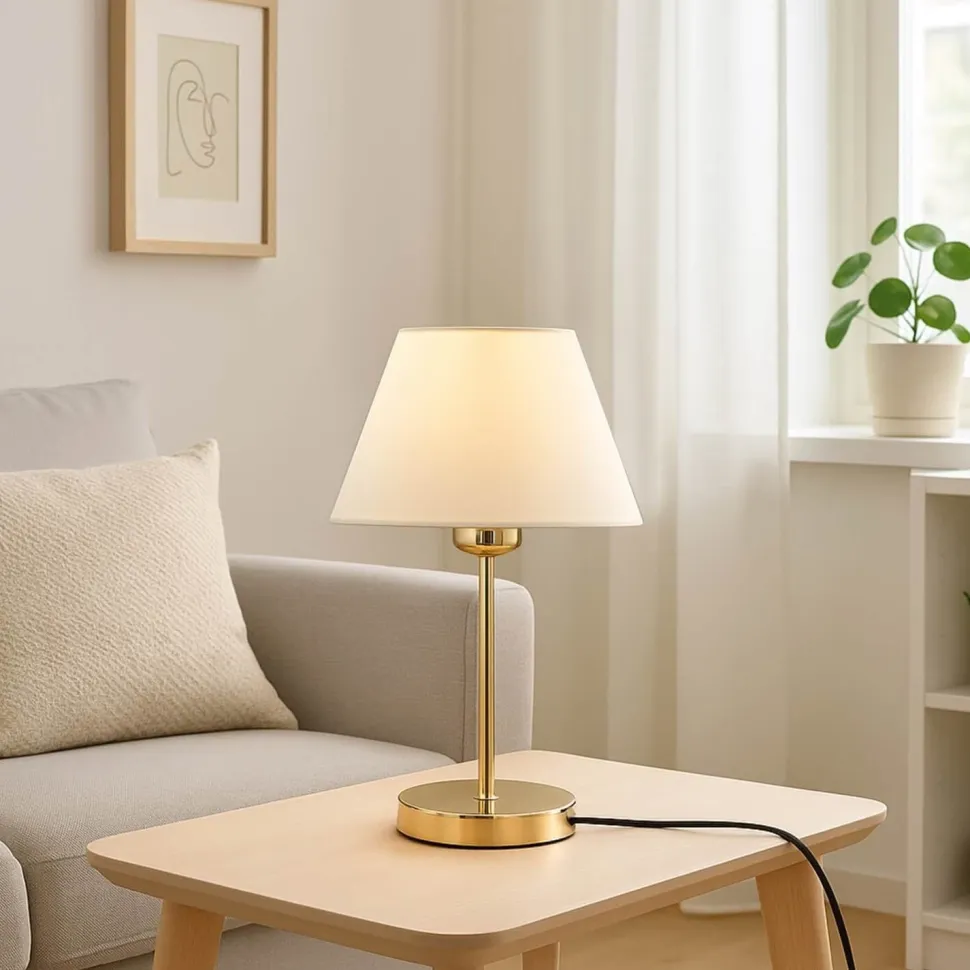 Pöytävalaisin Linento Lighting 241947, ø22cm, E27, max. 40W, IP20, kerma