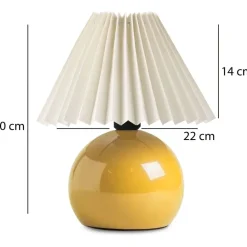 Pöytävalaisin Linento Lighting 241912, ø22cm, E27, max. 40W, IP20, kerma/keltainen