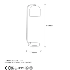 Pöytävalaisin Linento Lighting Epika 12246, 60cm, kulta/musta