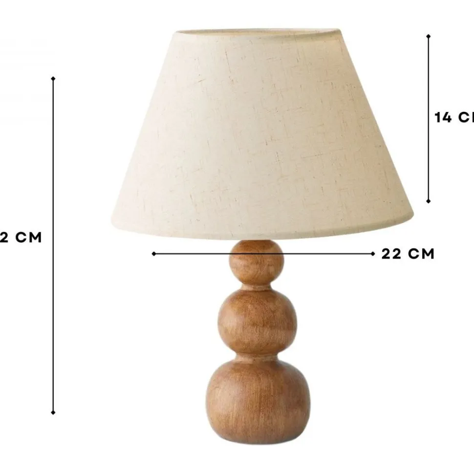 Pöytävalaisin Linento Lighting 242109 kermanvalkoinen/tammi
