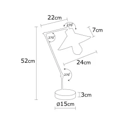 Pöytävalaisin Linento Lighting Manavgat N-601-US, 52cm, sininen