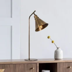 Pöytävalaisin Linento Lighting Sivani, korkeus 50cm, E27, antiikkimessinki