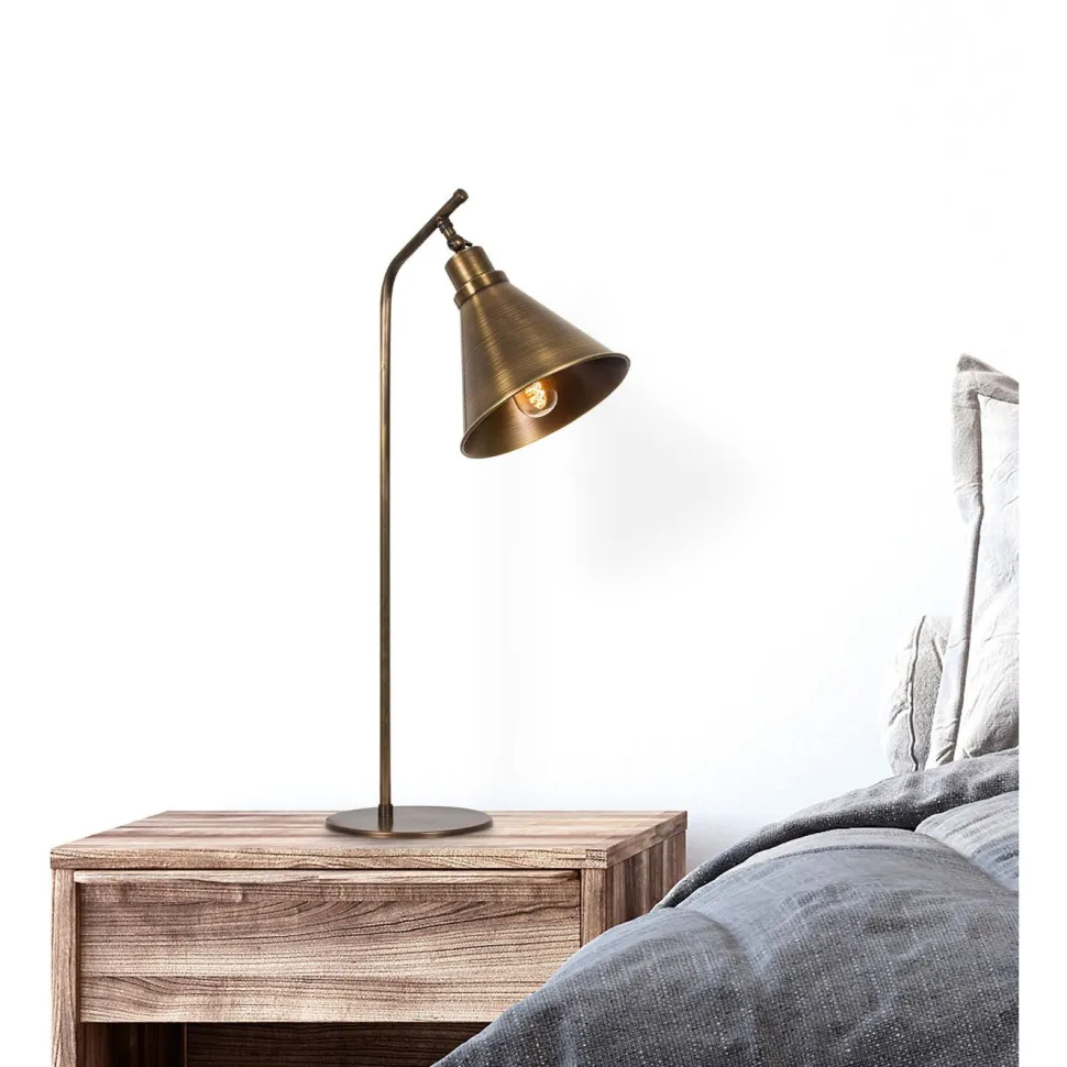 Pöytävalaisin Linento Lighting Sivani, korkeus 50cm, E27, antiikkimessinki