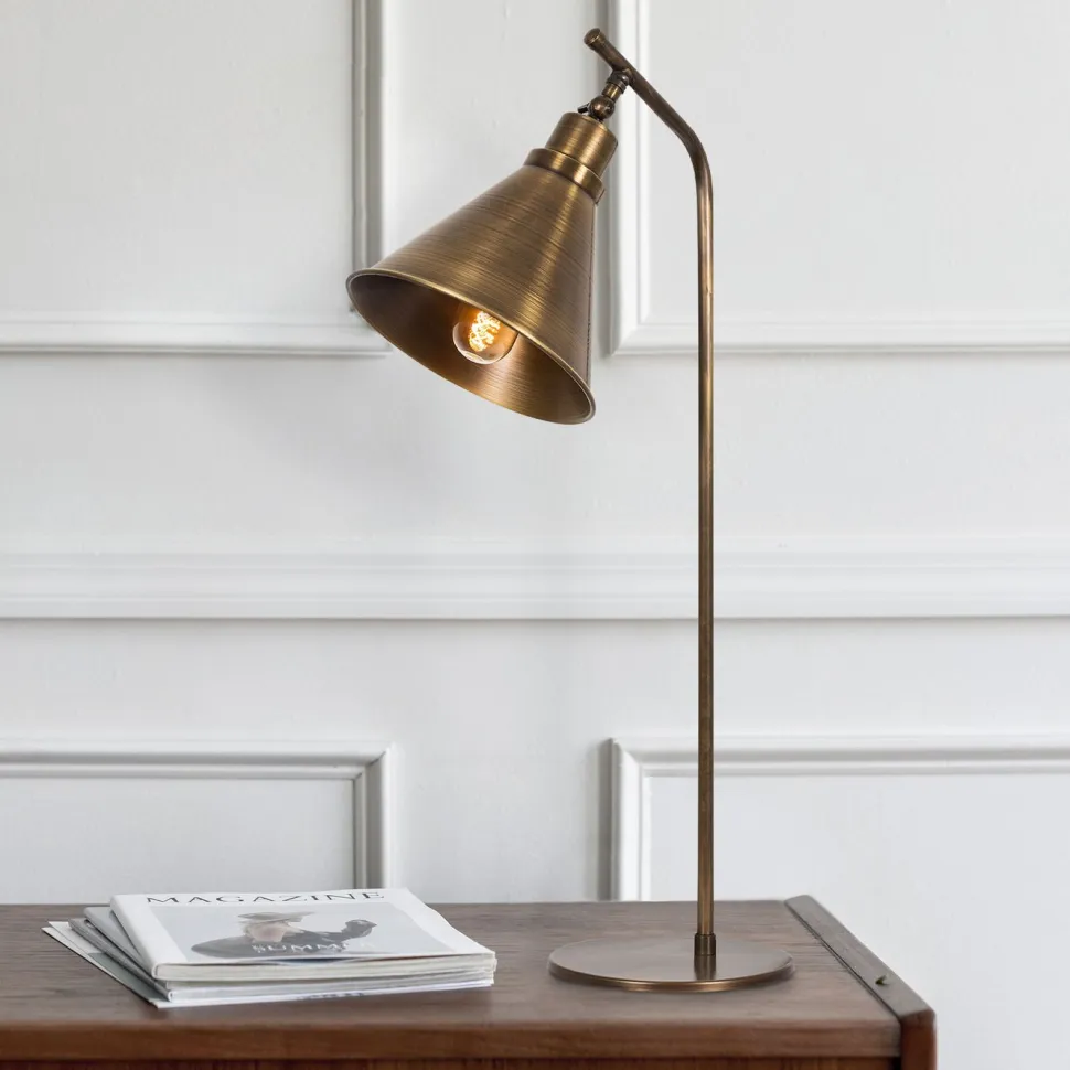 Pöytävalaisin Linento Lighting Sivani, korkeus 50cm, E27, antiikkimessinki