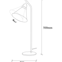 Pöytävalaisin Linento Lighting Sivani, korkeus 50cm, E27, antiikkimessinki