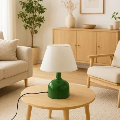 Pöytävalaisin Linento Lighting 241756 valkoinen/vihreä