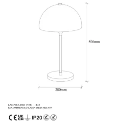 Pöytävalaisin Linento Lighting Varzan 10857, 50cm, antiikkimessinki