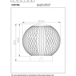 Pöytävalaisin Lucide Cintra Ø11cm, 3 Step himmennys, 1x2W/3000K, kirkas