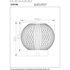 Pöytävalaisin Lucide Cintra Ø9cm, 3 Step himmennys, 1x1.5W/3000K, kirkas